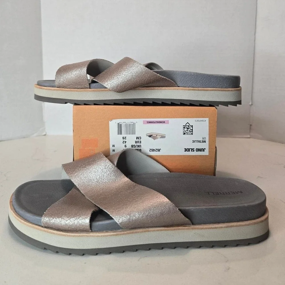 Merrell Juno Slide Sandals in Metallic Bronze Women's Size 11 US